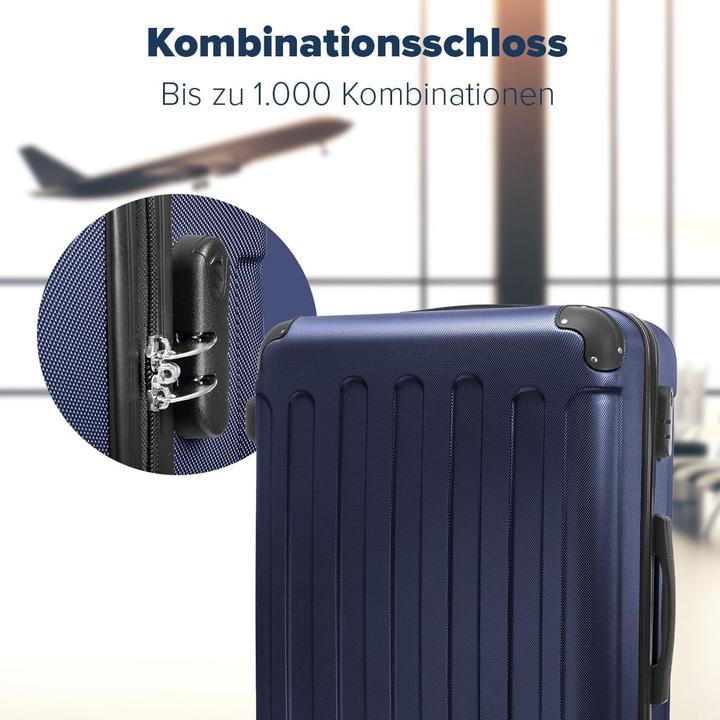 Produktbild Trvlmore 3-teiliges Hartschalen-Kofferset, TSA-Schloss, Teleskopgriff (110 l, Handgepäck (bis 50l), M (50 - 90l), L (90 - 115l))