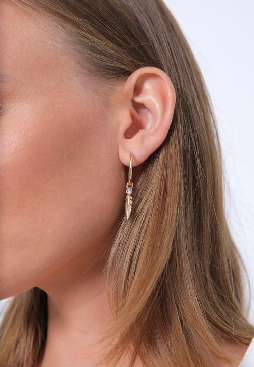 Image du produit Elli Créole, plume, boucle d'oreille solitaire (Cristal de verre, Argent sterling 925)