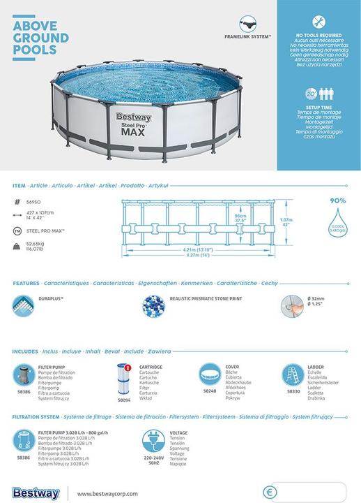 Produktbild Bestway Steel Pro Max Set (Ø 427 x 107 cm)