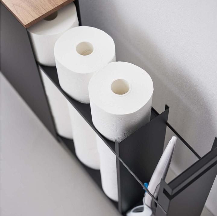 Produktbild Yamazaki Auszieh-Regal mit Holzablage TOWER (140 x 56 x 55 cm)