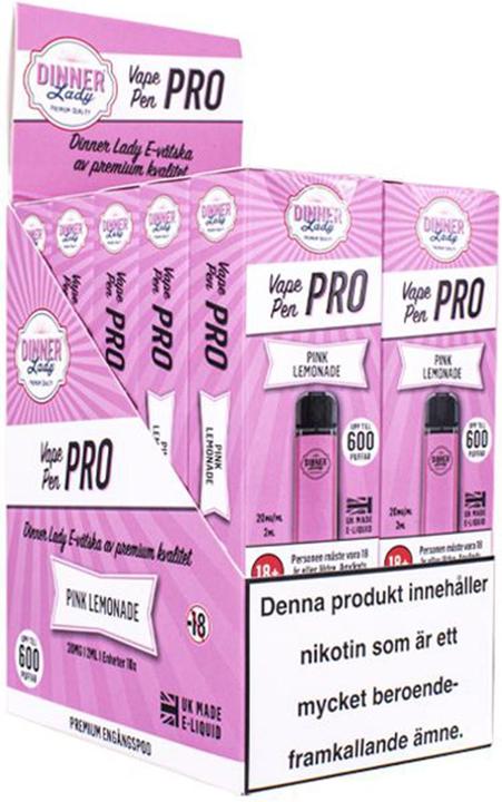Actual product image Dinner Lady Vape Pen Pro 20mg/Ml 2ml Pink Lemonade Expositor 10 Uds.