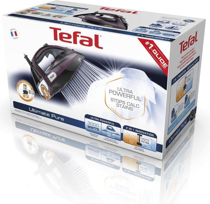Produktbild Tefal Ultimate Pure FV9835 Bügeleisen Trocken- & Dampfbügeleisen Durilium Selbstreinigende Grundplat (3000 W, 240 g/min)