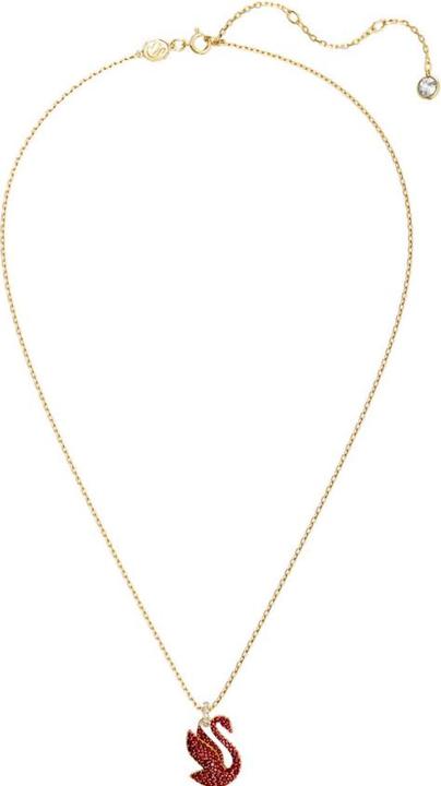 Produktbild Swarovski Iconic Swan Halskette Schwan Mittel Rot Gold (Swarovski Metall, 42 - 47 cm)