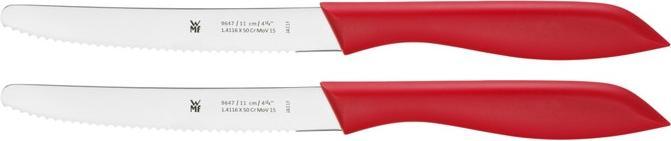 Produktbild WMF Brotzeitmesser Brötchenmesser Frühstücksmesser Set 2tlg 23cm Wellenschliff rot (11 cm)