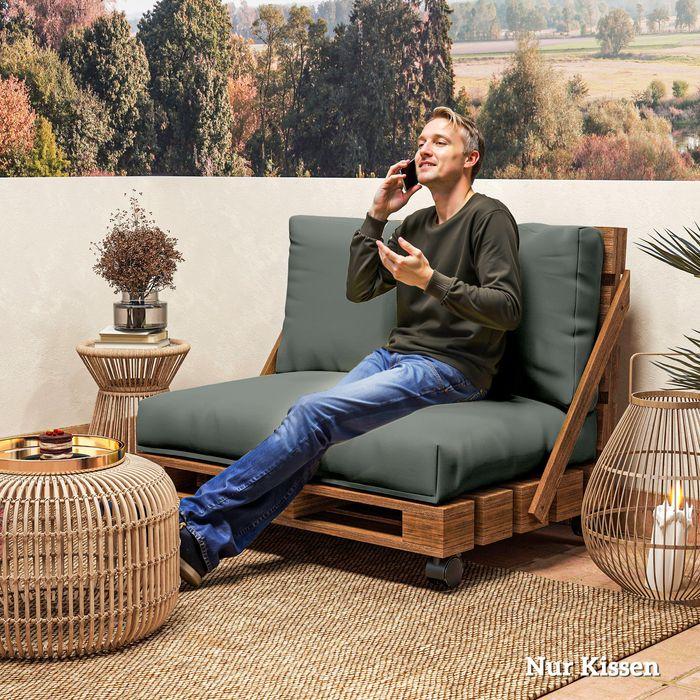 Actual product image Swisshandel24 Palettenkissen 2er Set Palettenpolster mit Rückenlehne 120x80x20 cm Dunkelgrau (120 x 80 x 20 cm)