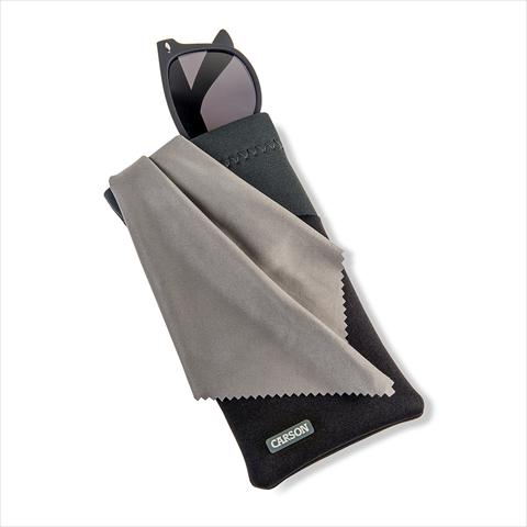 Immagine prodotto Carson Neopren-Brillentasche mit Mikrofasertuch - Schwarz/Grau
