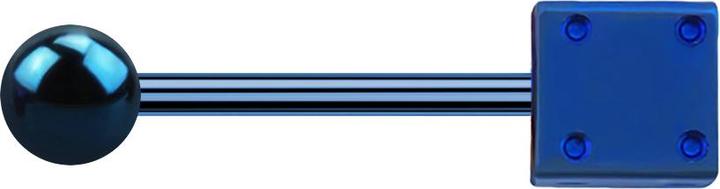 Produktbild Star Piercing Micro Barbell dunkelblau mit Kugel und Würfel (Chirurgenstahl 316L, ohne Messing)