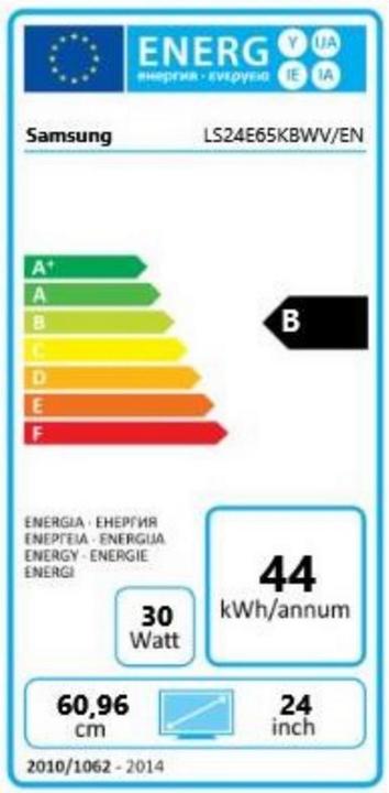 Energy Label Samsung Ls24e65kbwv/En (1920 x 1200 pixels, 24")