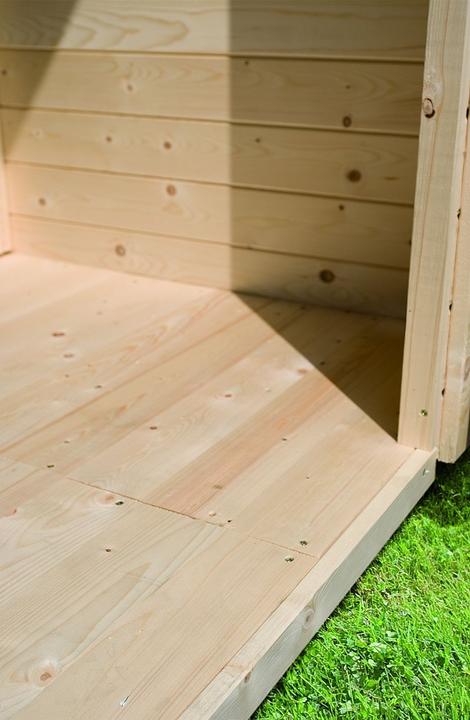 Actual product image Karibu Sauna house Pekka corner entry (9 KW Bio external control)