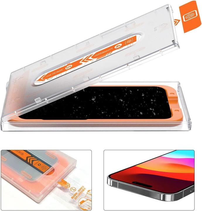 Actual product image PhoneLook Vitre de protection intégrale avec système de montage automatique anti-bulles et anti-poussière 3D (1 Piece, Apple iPhone 12 Pro Max)