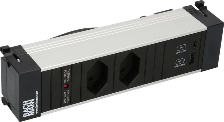 Bachmann Ingebouwde stekkerdoos POWER FRAME 2x T13, 1x USB A/C (2 x, Type 13, USB-A, USB-C, 0.20 m)