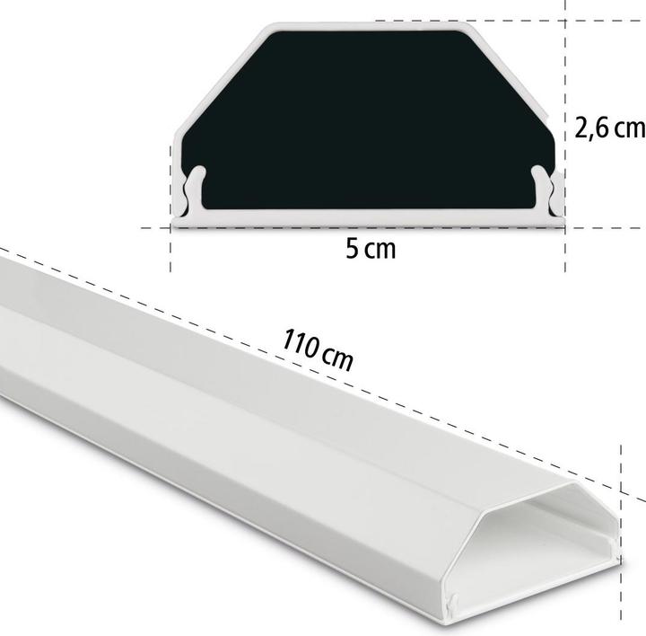 Actual product image Hama Aluminium cable duct, angular, 110 x 5 x 2.6 cm, white (Duct, 110 cm)