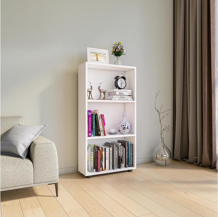 Image du produit VCM Bois Rangement Étagère sur pied Bibliothèque Déco Livres Étagère sur pied Bulas 3 compartiments (56 x 20 x 108 cm)