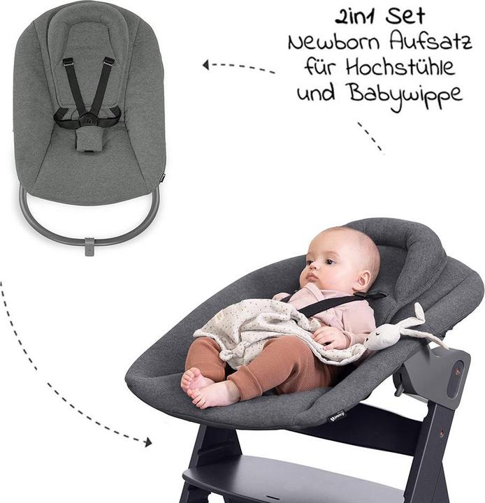 Actual product image Hauck Highchairs Alpha Plus Nature XXL Newborn Set - Highchair + 2in1 (Highchair)