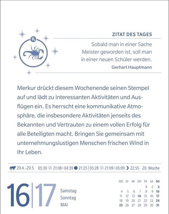 Actual product image Harenberg Skorpion Sternzeichenkalender 2026 - Tagesabreisskalender - Ihr Horoskop für jeden Tag (Hardcover, German)