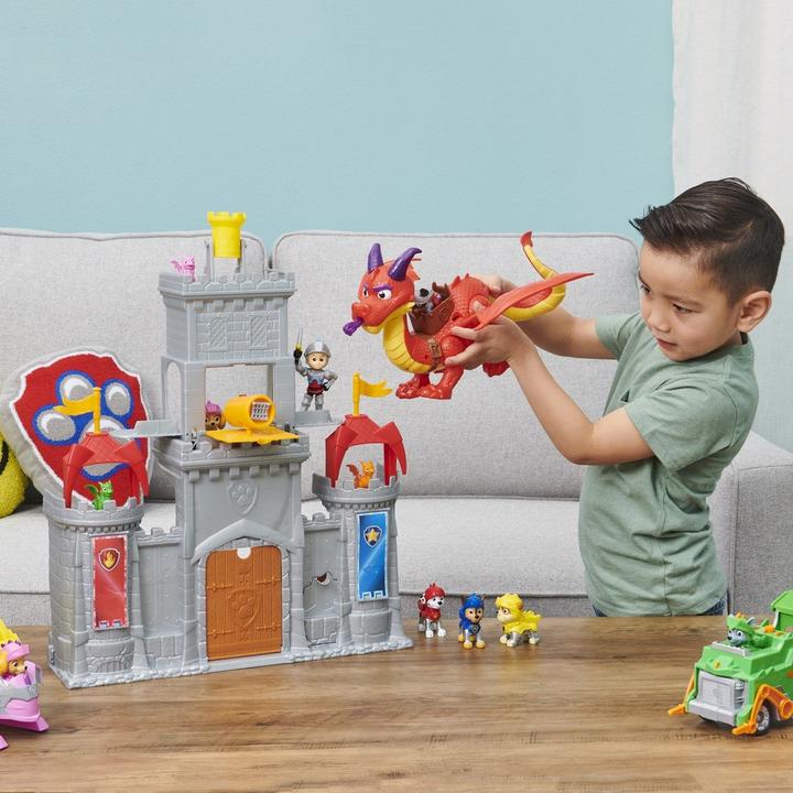 Actual product image Spin Master PAW Patrol Rescue Knights Sparks the Dragon with Wings and Claw puppy action figure
