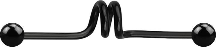 Actual product image Star Piercing Barbell black twister with two balls (without brass, Surgical steel 316L)
