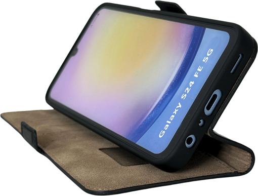 Produktbild Mike Galeli Book-Cover Echtleder Fabio black (Samsung Galaxy S24 FE)