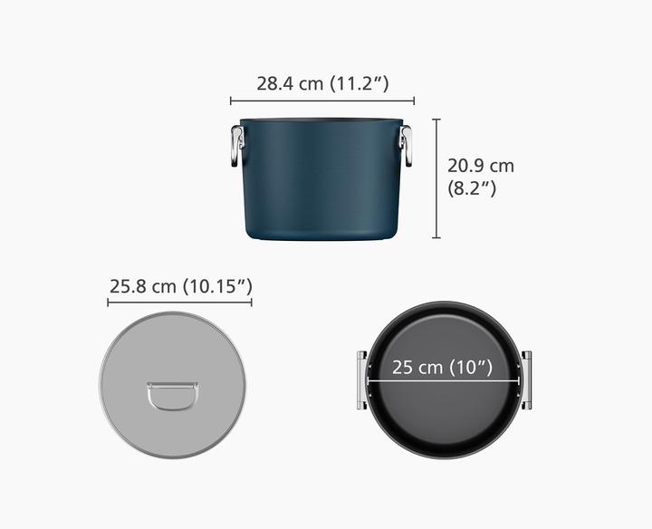 Immagine prodotto Joseph Joseph Pentola per zuppa Space con manici pieghevoli D25cm (25 cm, Pentola, Alluminio)