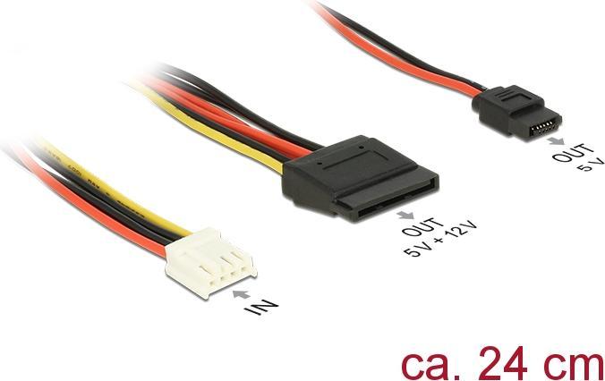 Actual product image Delock Power supply internal power supply, 4-pin (R) to SATA power, slimline SATA power (R)