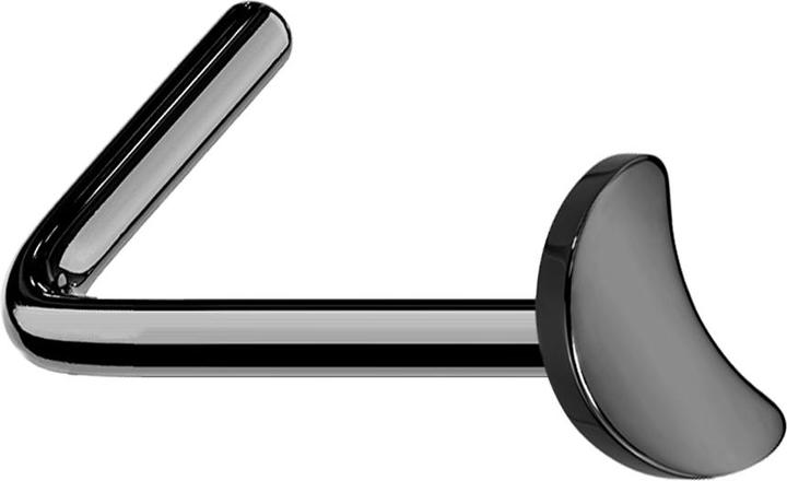 Actual product image Star Piercing Nose stud angled black with moon (Titanium G23, without brass)