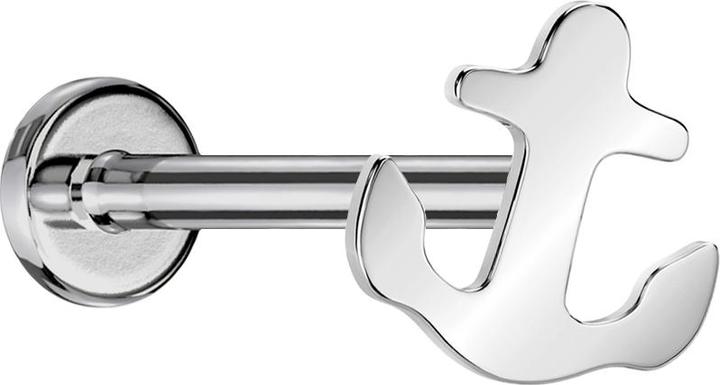 Star Piercing Micro Threadless Labret silber Anker silber (Titan G23, ohne Messing)