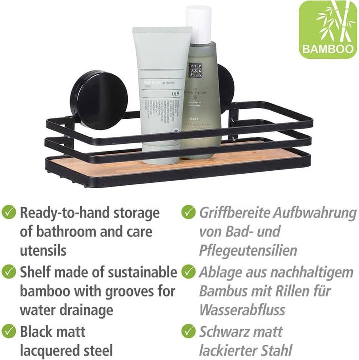 Produktbild Wenko Static-Loc® Alba Duschkorb Stahl, Bambus