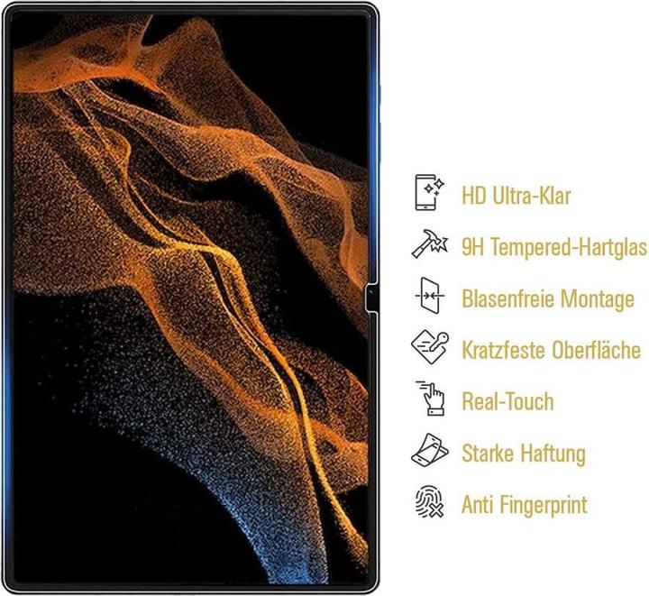 Produktbild Protectorking 6x echtes Tempered 9H Panzerhartglas 3D KLAR (6 Stück, Galaxy Tab S8 Ultra)