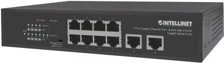 Produktbild Intellinet 8-Port Gigabit Ethernet PoE+ Switch mit 2 RJ45 Gigabit Uplink-Ports (10 Ports)