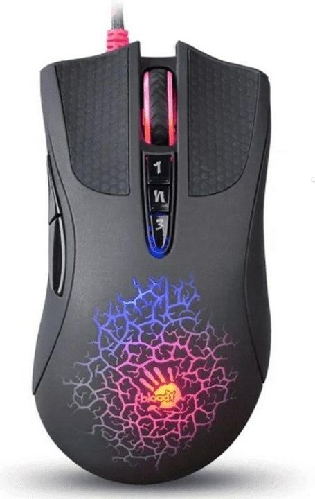Actual product image A4Tech Bloody A90A Blazing, 6200DPI, optinė, 8kl., su laidu USB, juoda, do gry, V-Track, CORE3 (Cable)