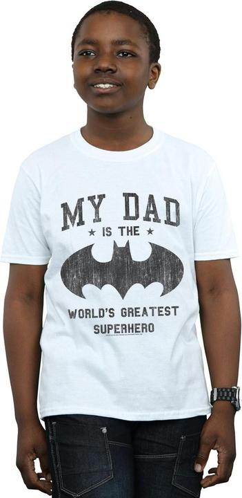 Actual product image Boys Batman My Dad Is A Superhero T-Shirt (140, 146)