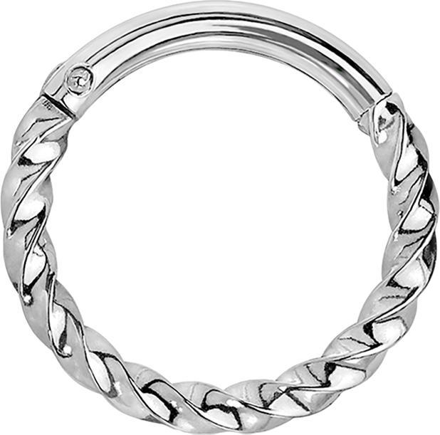 Star Piercing Micro Segmentring klappbar geflochten silber (Chirurgenstahl 316L, ohne Messing)