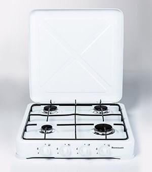 Actual product image Ravanson K-04T cooker Black, White Countertop Gas 4 zone (s)