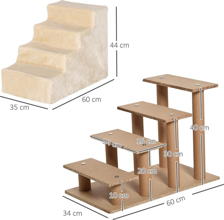 Produktbild PawHut Haustiertreppe mit abnehmbarem Bezug (Hund, Waschbar, Faltbar)