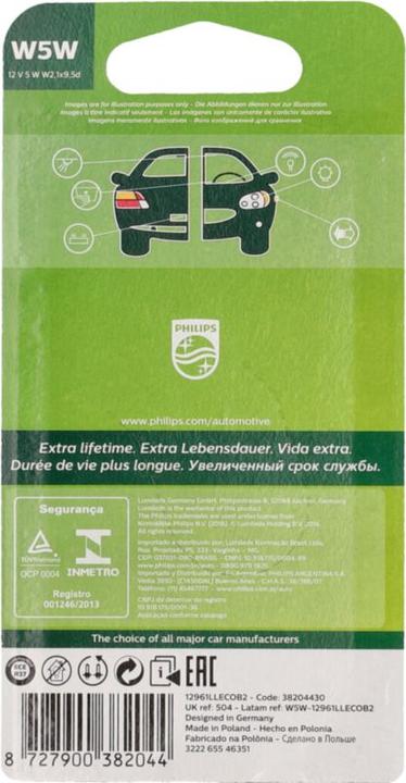 Produktbild Philips LongLife EcoVision (W5W)