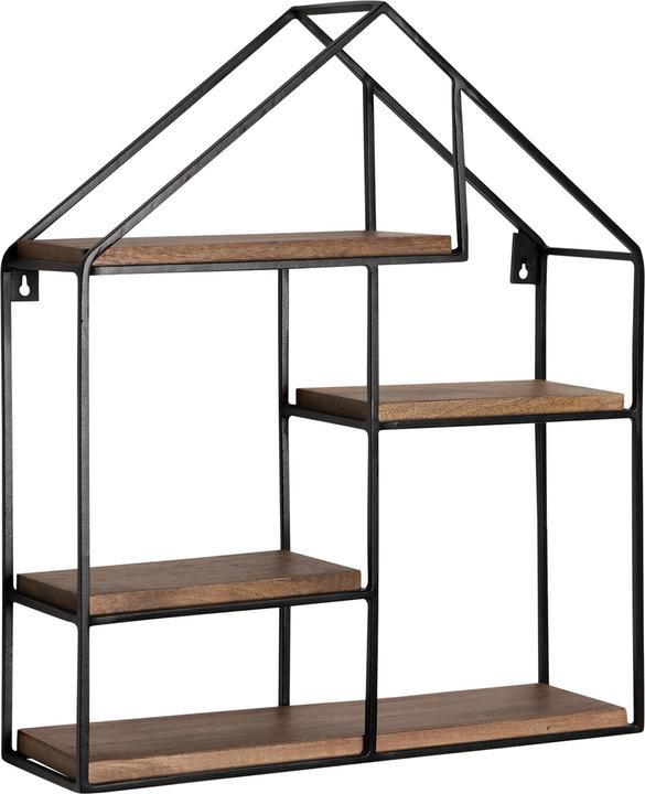 Produktbild FineBuy Wandregal FB92219 Metall Schwarz (50 x 60 x 14 cm)