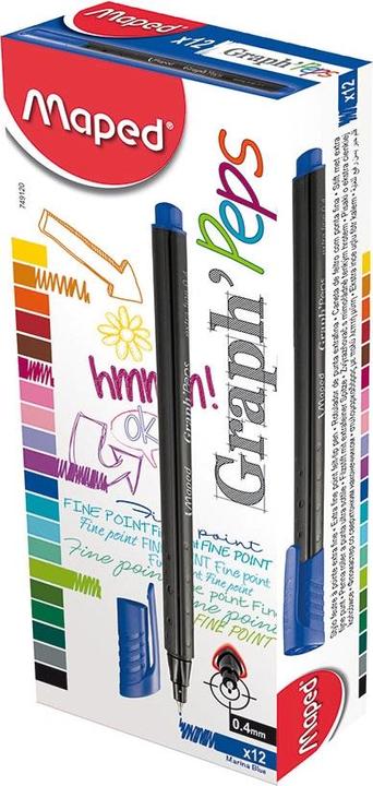 Produktbild Maped Fineliner Graph'Peps, blau (Blau, 1 x)