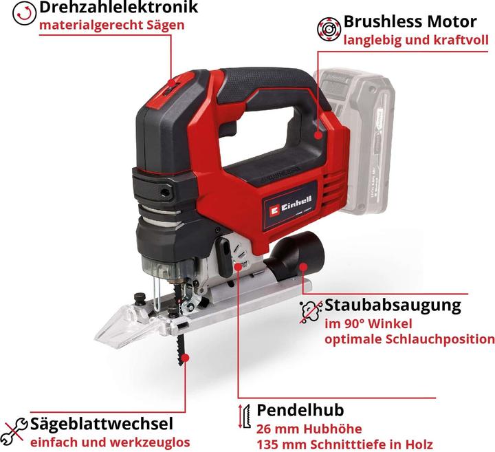 Productafbeelding Einhell Professionele accudecoupeerzaag TP-JS 18/135 Li BL