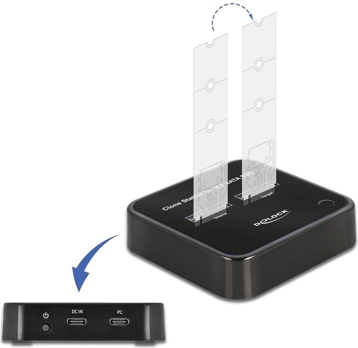 Produktbild Delock M.2 Dockingstation für 2 x M.2 SATA SSD mit Klon Funktion