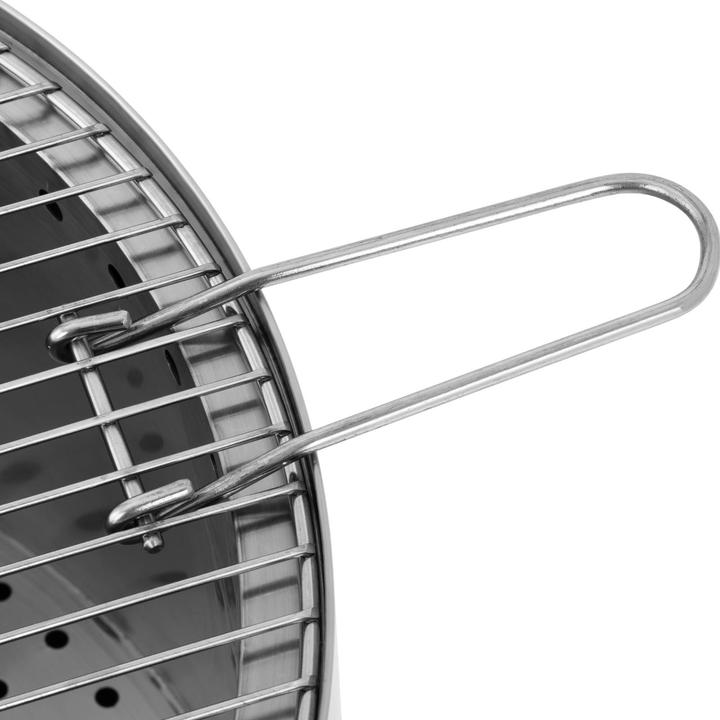 Produktbild Uniprodo Feuerschale Edelstahl 50x50x45 cm mit Grillrost & Aufbewahrungstasche Feuerkorb (50 cm)