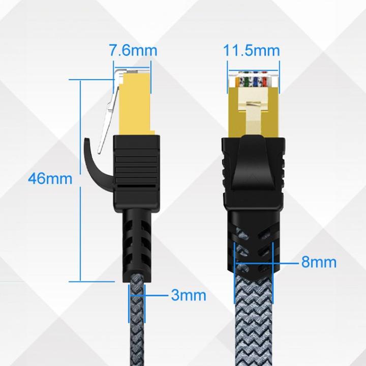 Produktbild Hermex 3m Netzwerkkabel Flachkabel Ethernet LAN Kabel RJ45 Cat. 7 UTP (UTP, CAT7, 3 m)