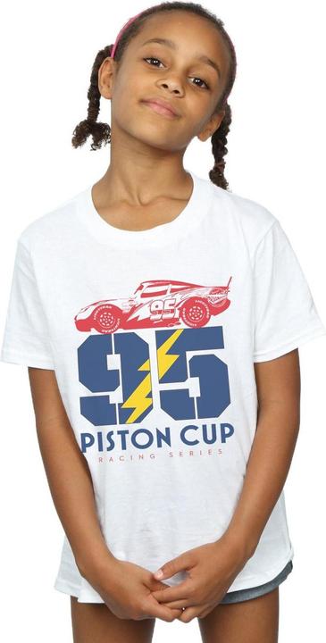 Actual product image Disney Girls Cars Piston Cup 95 Cotton T-Shirt (152, 158)