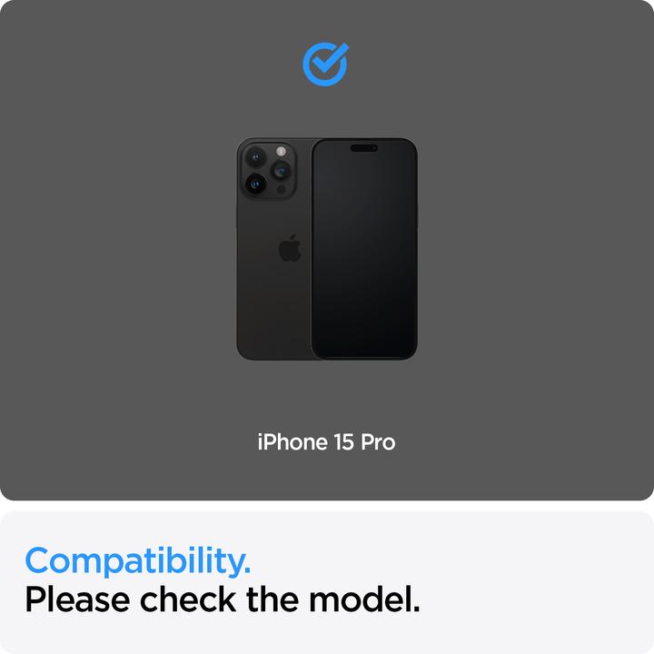 Produktbild Spigen GEHÄRTETES ALM GLASS FC 2ER-PACK IPHONE 15 PRO SCHWARZ (2 Stück, Apple iPhone 15 Pro)