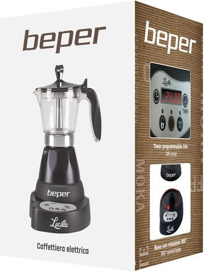Immagine prodotto Beper BC.041N- macchina da caffè espresso elettrica- 3 bicchieri da caffè