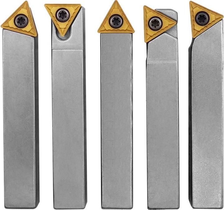 Immagine prodotto Paulimot Set di utensili per tornitura con inserti, nichelato, 10 mm, 5 pezzi