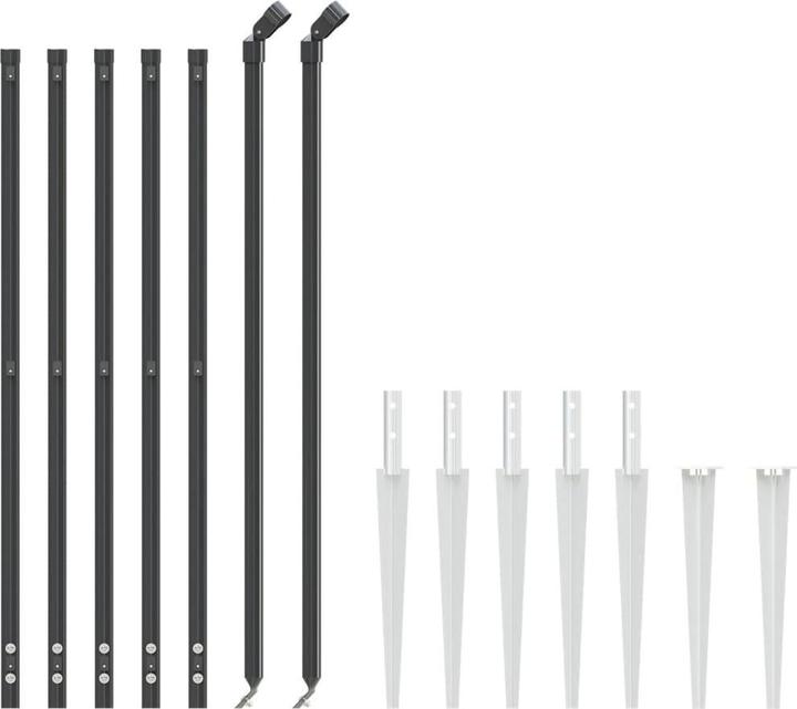 Immagine prodotto VidaXL Maschendrahtzaun mit Bodenhülsen Anthrazit 1x10 m