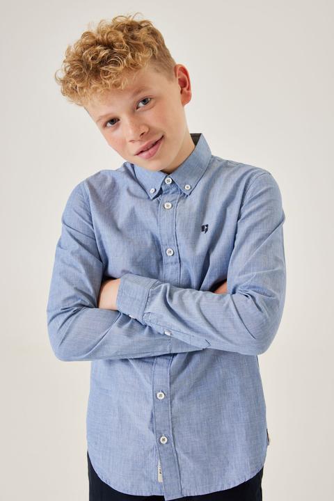 Actual product image Garcia Shirt Long Sleeve Blue (128)