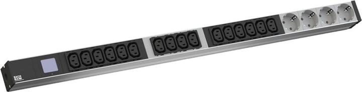 Actual product image Bachmann BN0500 48.26cm 19inch PDU 1U 16xC13 4x protective contact Power measurement connection CEE 16A bl