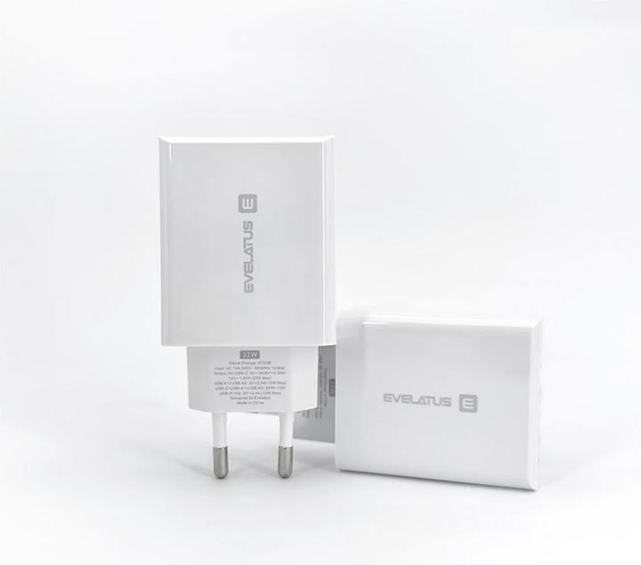 Image du produit Evelatus Travel Charger EU Wall 3 Ports 32W USB-C / USB-A2 ETC06 (32 W)