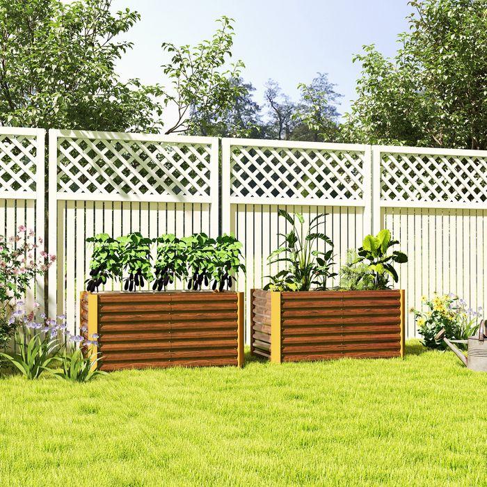 Immagine prodotto Swisshandel24 2er-Set Hochbeet, verzinkter Stahl, 120x60x60 cm